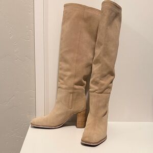 Sam Edelman Nude Suede Heeled Boots